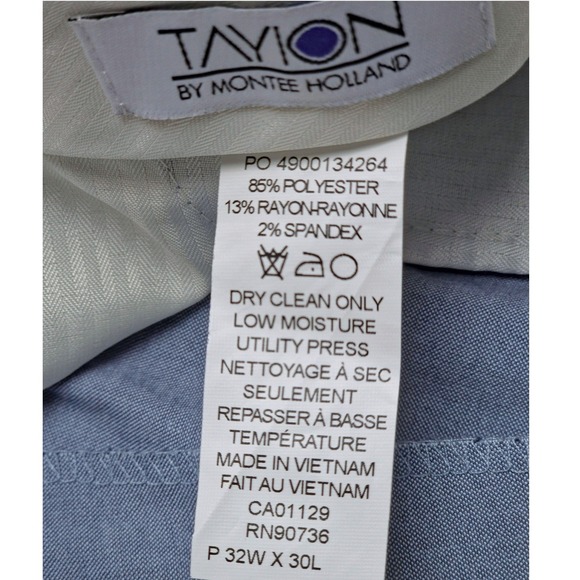 Tayion by Montee‎ Holland Dress Pants Mens 32x30 Light Blue Awonder Straight Leg - Picture 6 of 7